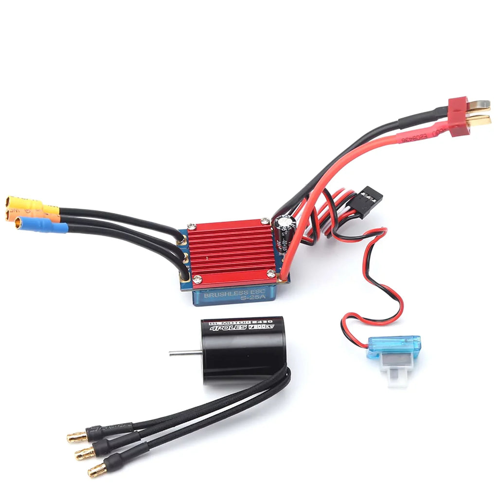 Meterk Truck with 7200KV Brushless 1/16 Motor ESC（Electric 4P Brushless Car RC Controller）for 25A Speed Sensorless 1/18 2430