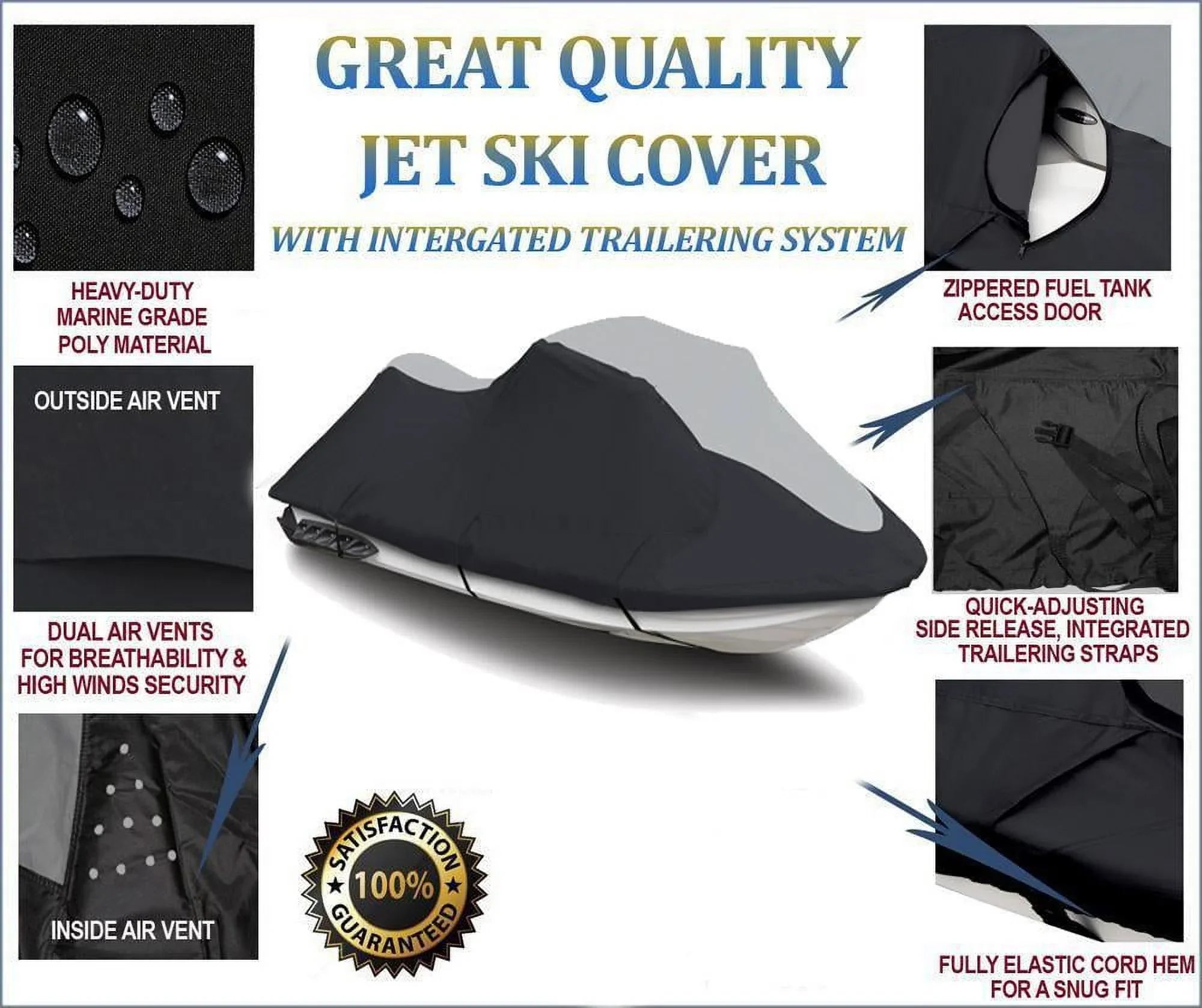PWC 1996 Compatible Cover 760 Seater Wave Raider SUPER 2 for 600D JET SKI Yamaha HEAVY-DUTY