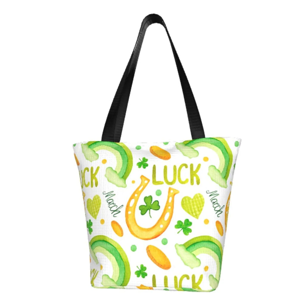 Day1 Canvas Easygdp Suitable St with Bag, Bag Shopping Zip, Shoulder Buying Office, Fitness Tote Groceries, Handbag Stylish for Patrick's