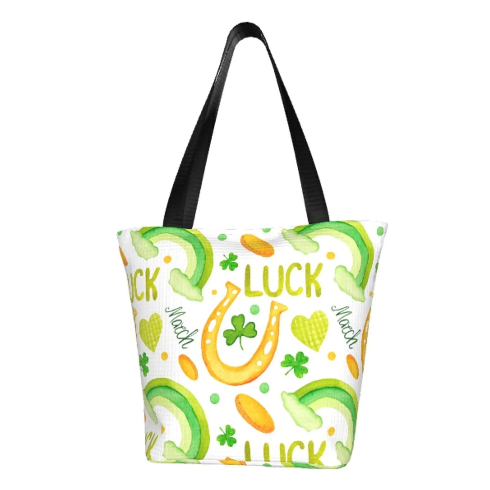 Day1 Canvas Easygdp Suitable St with Bag, Bag Shopping Zip, Shoulder Buying Office, Fitness Tote Groceries, Handbag Stylish for Patrick's