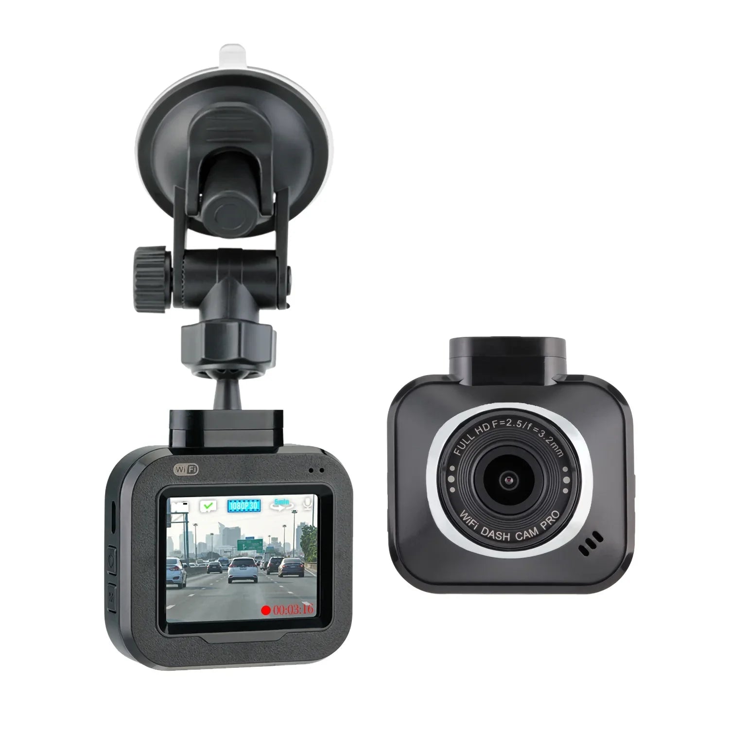 '- Car Full DashCam Wi-Fi, Camera, 1080p G-Sensor with Loop Angle Endless Recording Camera PRO and HD Wide