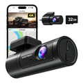 DashCam 1080P Recording WiFi, with Front 32G Front Loop WDR, Rear with Car Rear, and Dashcam Night Free Dash Cam GPS & 4K Vision, and WOLFBOX UHD Card,