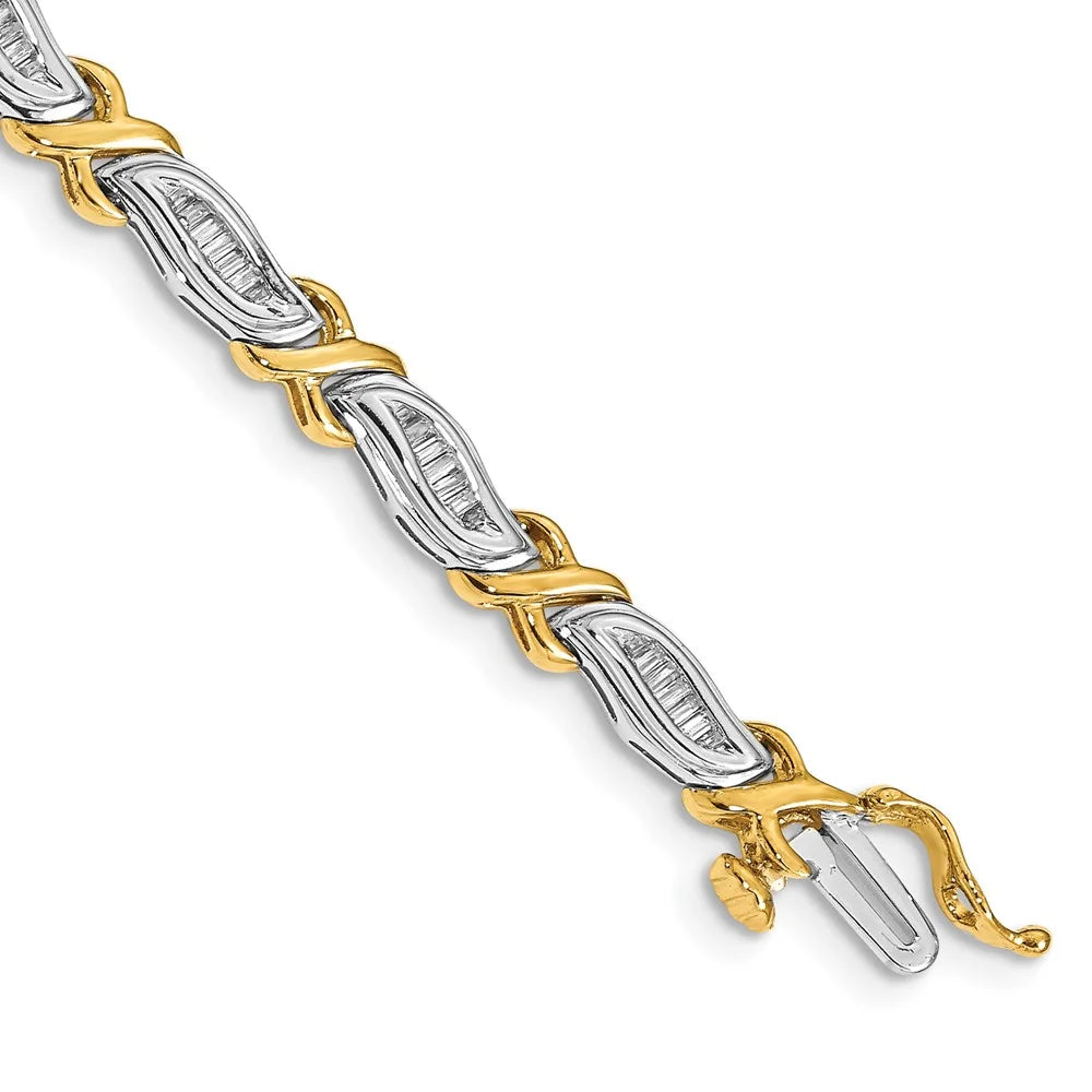 Diamond Baguette Bracelet 1ct. 14k QBM4615-100-WYA Two-Tone