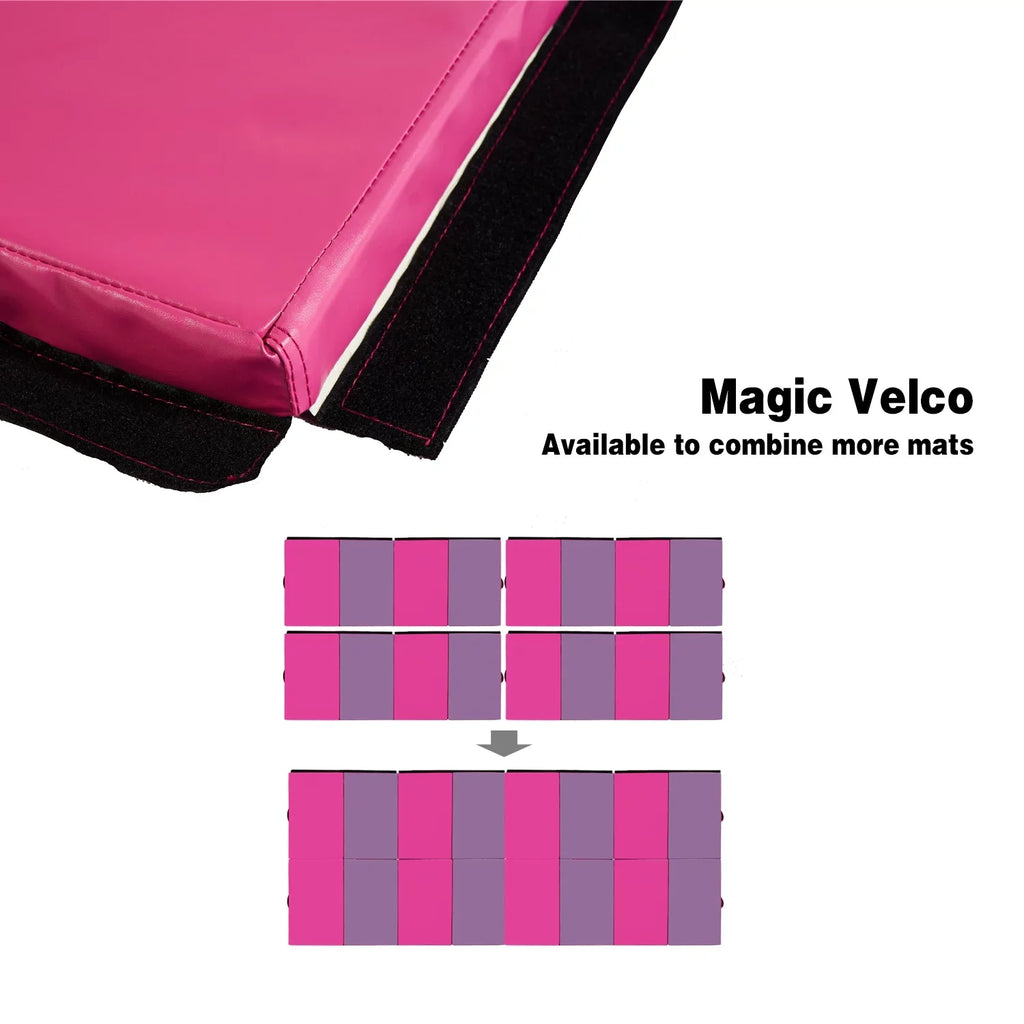 Exercise Thick Ainfox Home Pink/Rose Exercise Training Tumbling 4'x6'x2 Gymnastic Fitness Yoga Red Panel Mat Folding Gymnastic