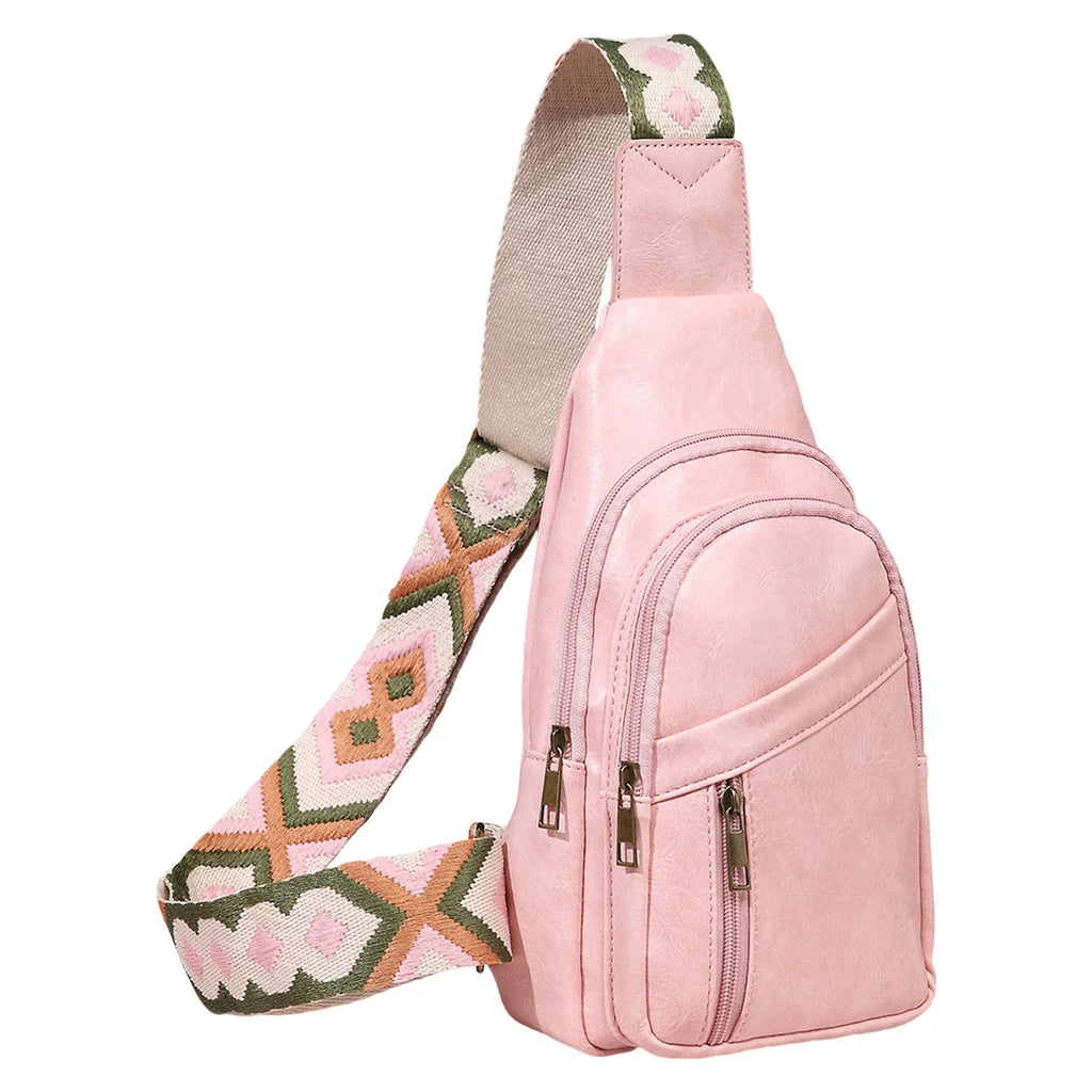 Practical Women Lightweight New Fashion Bag Casual Retro Multi Pattern Shoulder Chest Bag Bag Simple Messenger Layered