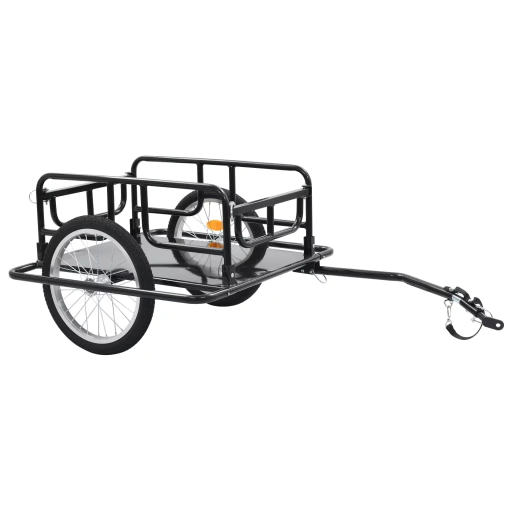 Black 51.2"x28.7"x19.7" Trailer Steel Cargo Irfora Bike
