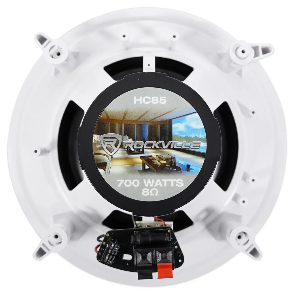 Stereo+8 Audio Rockville Home 4-Room Kit 8" White Controls Ceiling Speakers+Wall