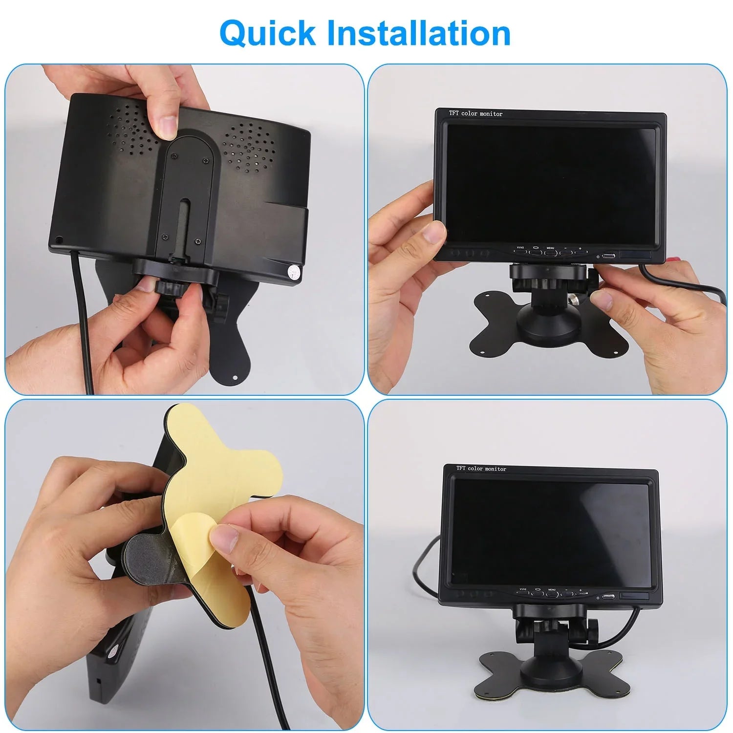 Monitor Reverse Vision 7In Trunk Night IP67 Camera, Reverse Camera, System with Rearview Car Vehicle Waterproof for SUV Backup System, Reverse Car Parking Van Car Parking
