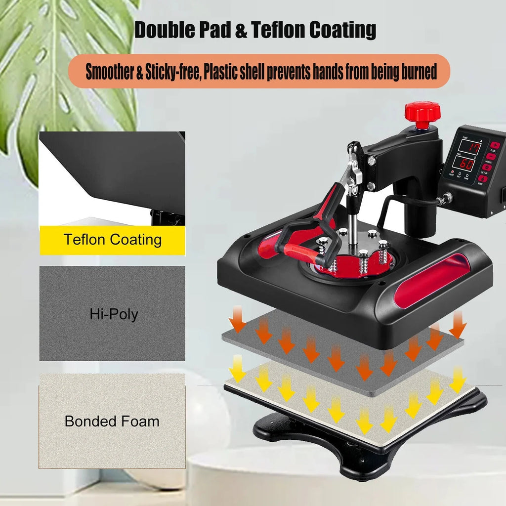 Red Pillow, for x Swing Press 15 Sublimation Inches Vinyl T-Shirts, Digital 8 Printing, Printer Printer, in Heat Precise Canvas Transfer LCD Away Machine 12 Bag, 360 Control Banner Transfer 1,