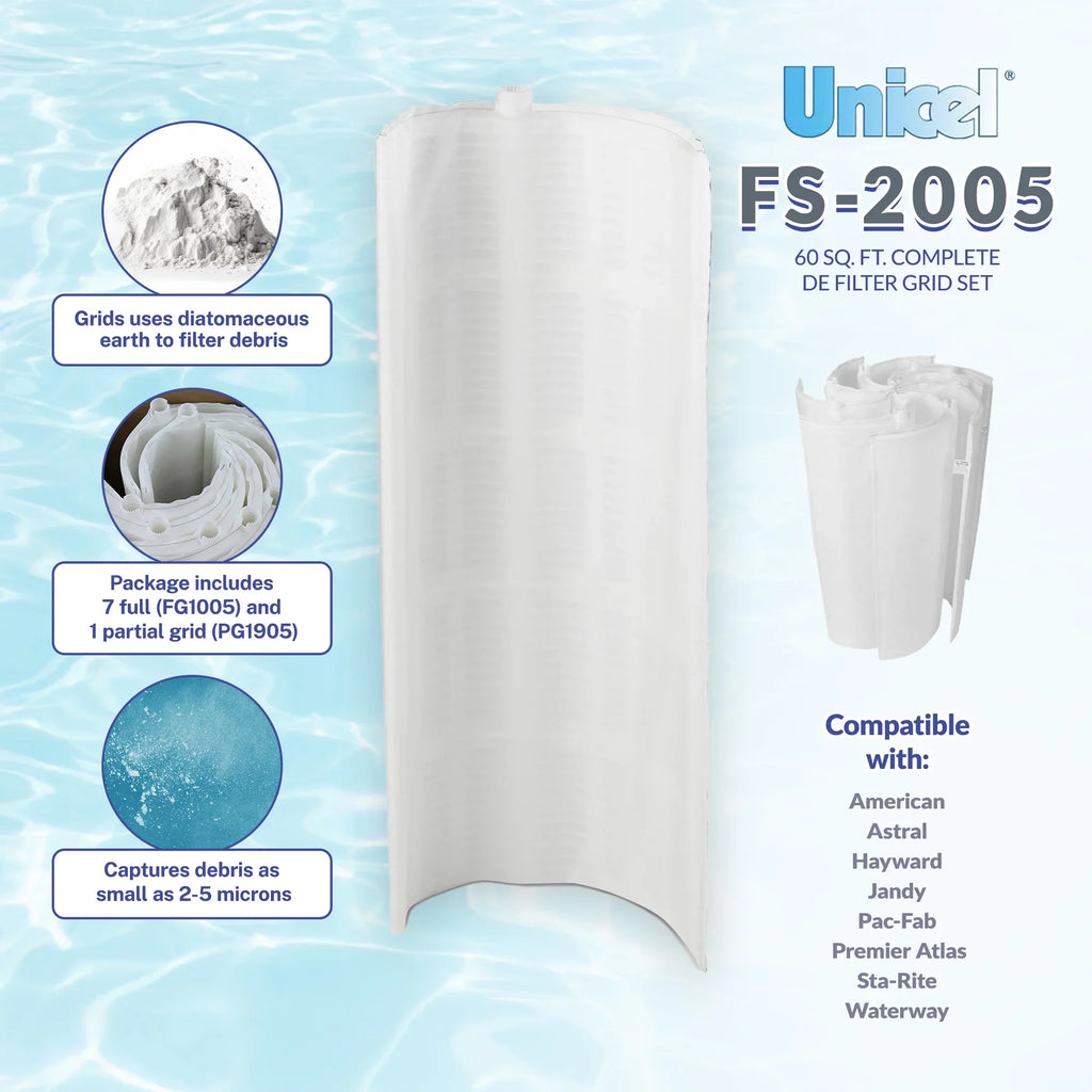 FS-2005 DE Filter Ft. (7 Unicel Full Set Grid Sq. 60 DE 1 complete Partial)
