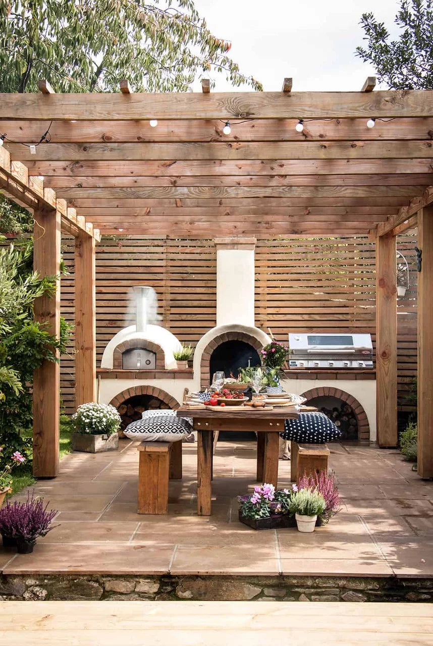 Clay / / Penny Tiles exterior Cement Pizza Ovens Pizza Circle Fired White Wood Tiled with Oven Mosaic OP81 -