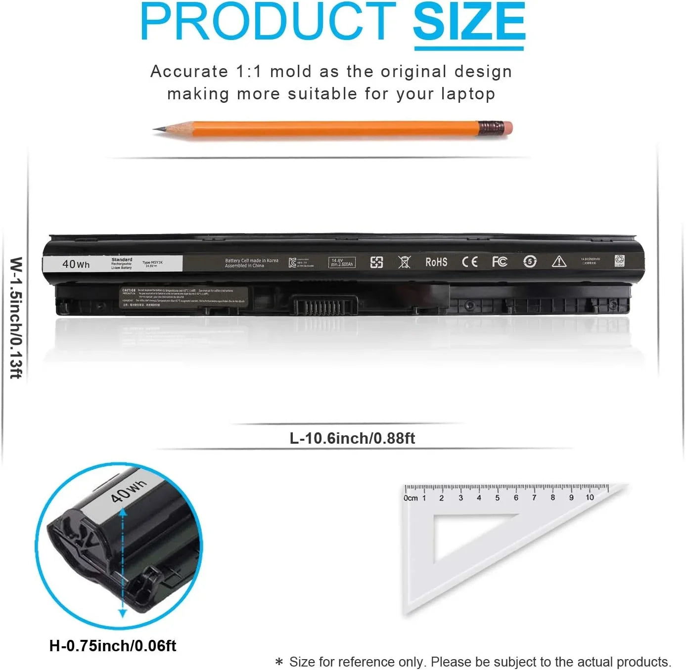 5559 5566 y Series 3000 5000 M5Y1K 3567 3552 3551 40Wh Inspiron 5758 15 5759 5555 17 3558 14.8V for 5558