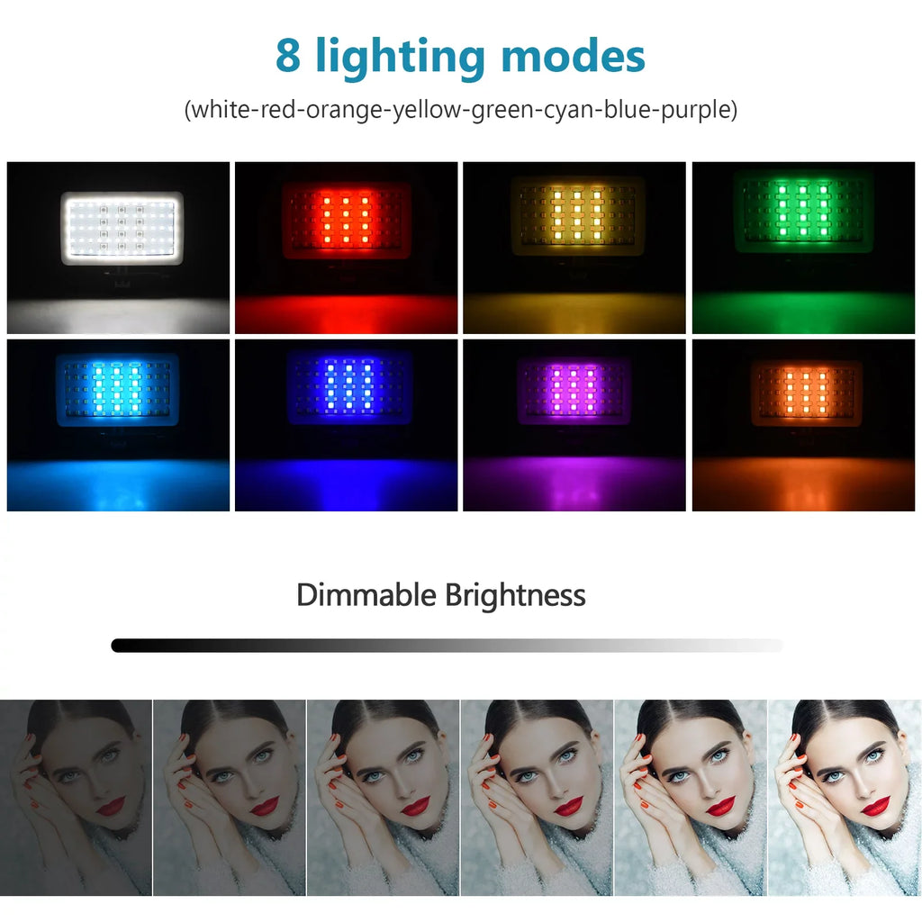 IPX8 for RGB Video Battery Underwater Light Fill SL-20 8 Replaceme Modes Rechargeable Underwater 40M Snorkeling Dimmable Light LED Video Andoer Built-in CRI95+ Waterproof Photography Diving