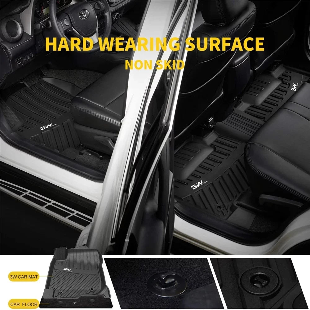 (2018-2023),TPE for Floor 2nd Tiguan Floor Liner 3W climate for Fit Volkswagen Liners,Black All Full Volkswagen Mats Tiguan,1st Row & Set Custom Car