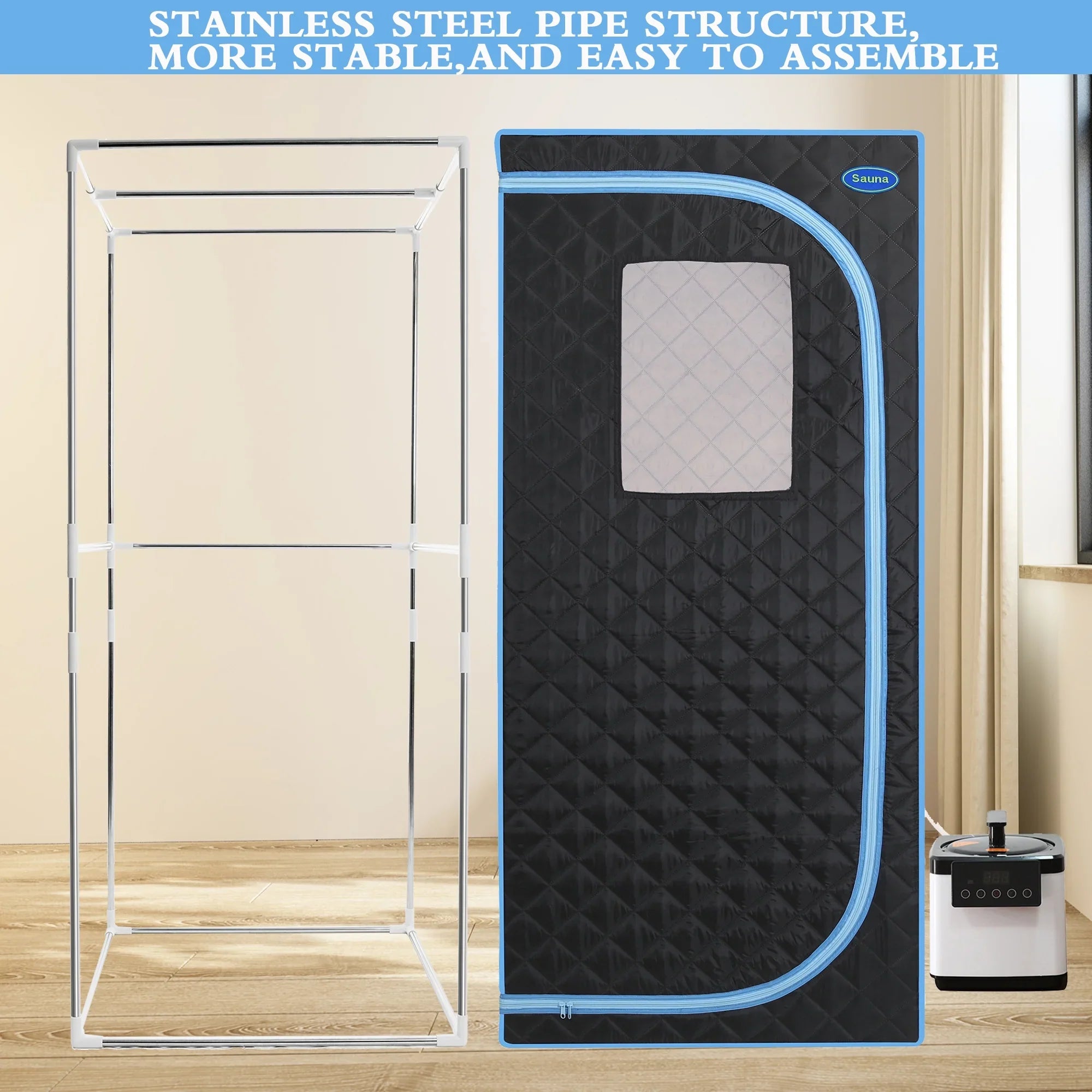 With black Steam Spa Sauna Cheelom Sauna Tent Home Sauna，Portable Body Full Box