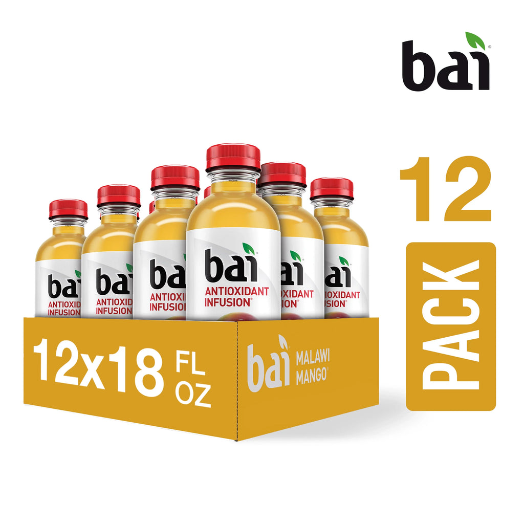 Pack Antioxidant Bai Oz, Bottles Drink, Infused Fl Gluten-Free, 12 Malawi Mango, 18
