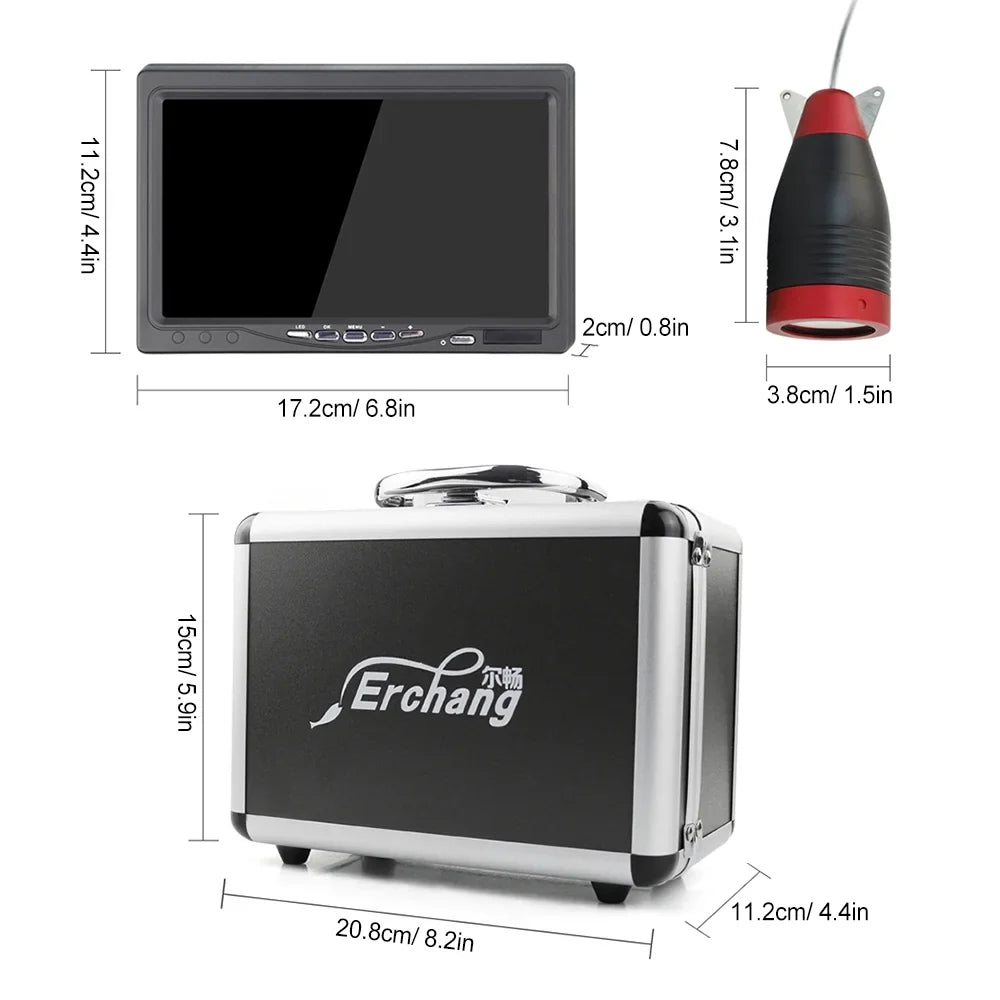 Screen Finder Fishing with Underwater Lake Fish Camera Erchang Sea Fishing Inch Kayak 7 Boat Portable for