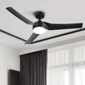 Modern 52" with Kit Bestco Light Remote, & Fan Ceiling Smart Dimmable Black