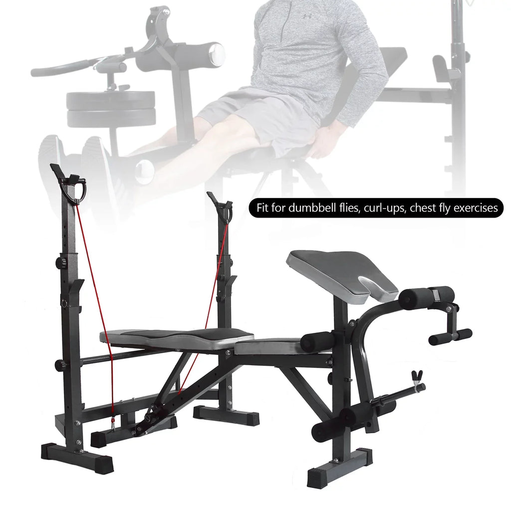 Developer Stock and Press Crunch Workout Leg Olympic Bench, Body Equipment Handle Workouts, Preacher US Home Weight Home for Workouts Bench with At Curl, Champ for