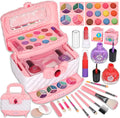 Girls, for Makeup Christmas Makeup Non-Toxic Kit Set Washable Girls & Frozen Makeup Toddler Kids 3-12 Pink Kids for Real Birthday Makeup Year Set, 24Pcs Olds Cosmetic Safe Gift, Toys