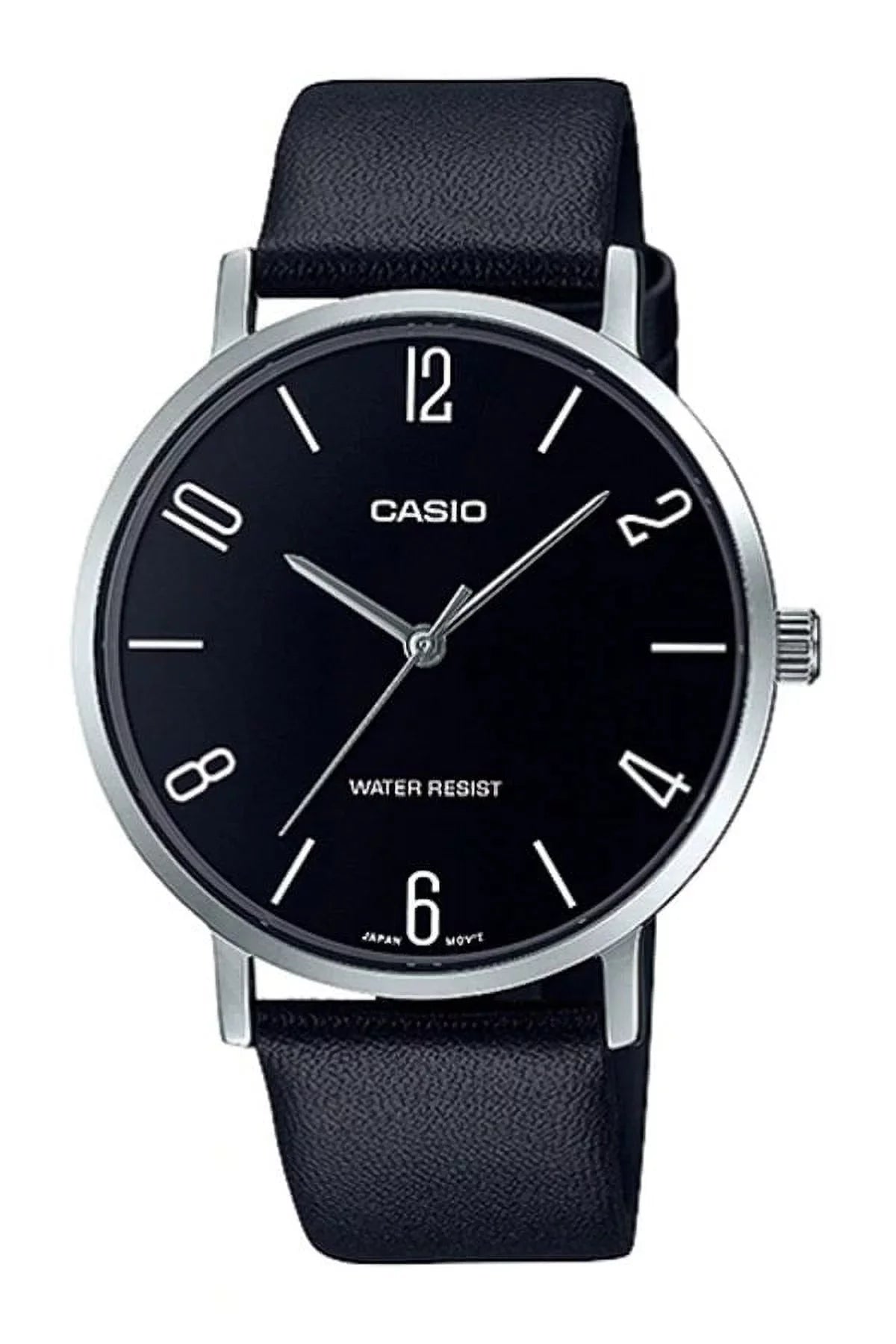 BLACK WATCH MTP-VT01L-1B2 BAND CASIO MEN GENERAL LEATHER