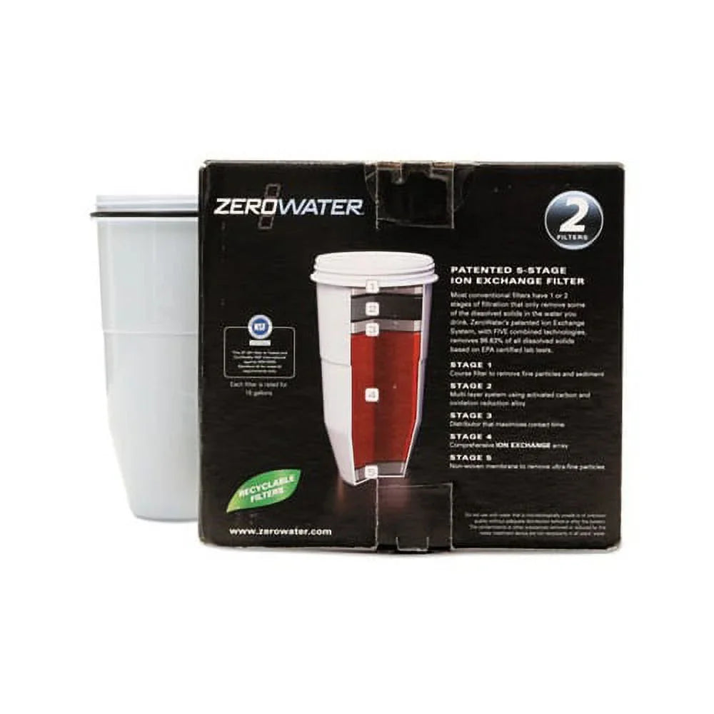 4 Filter 7 ZeroWater Replacement dia Bottle x 2/Pack h, Filtering
