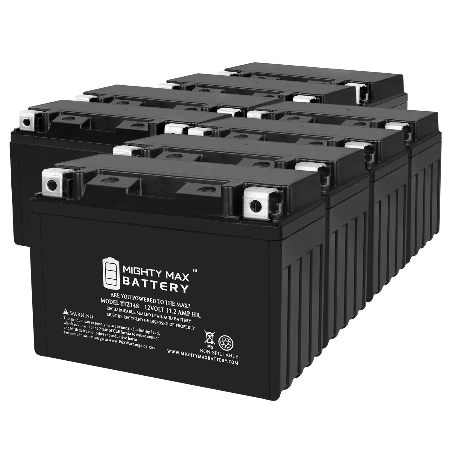 Pack YTZ14S - with 8 Replacement 11.2AH Battery Protek ETZ14S 12V compatible