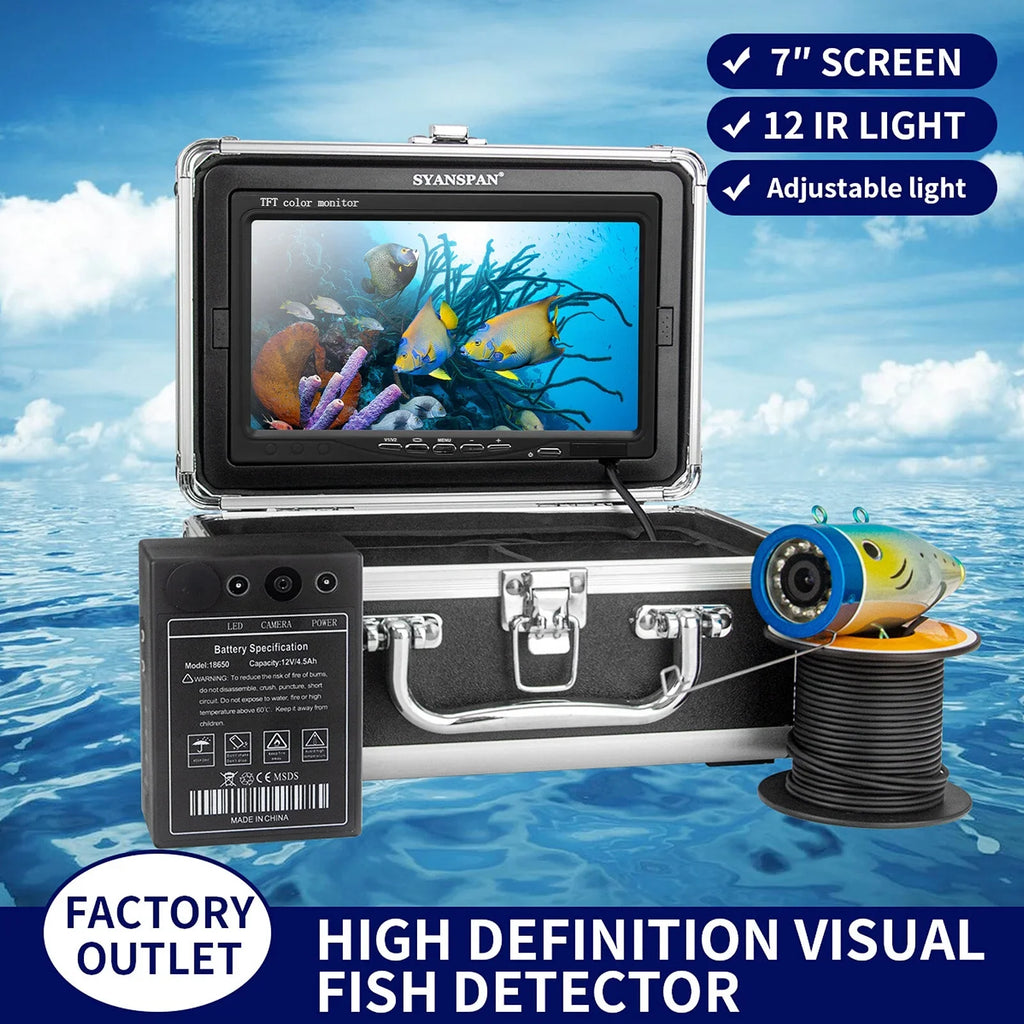 Infrared Camera Lamps Fish 1200TVL Finder Underwater Fishing Sea Inch LED 7 Ice Fishing 12 for 15M