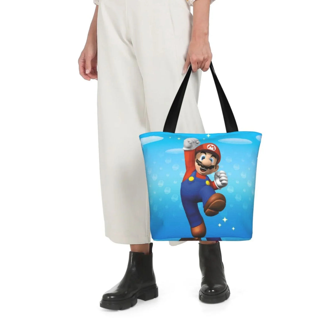 Tote Beach School Funny Large Travel Work Super Shopping Bag Capacity Handbag For Business Women's Shoulder Mario
