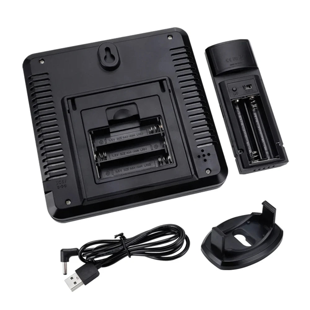 98ft/ Temperature Humidity with Monitor Wireless with & Thermohygrometer Remote exterior Transmitters Alarm Calibration climate Sensors for Indoor Offic Home Backlight Digital Stations 30m 3 3 Function