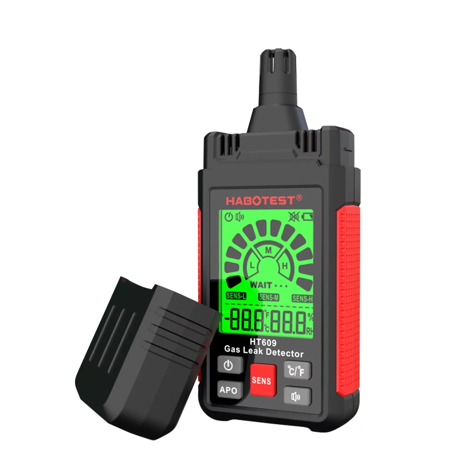 Gas HT609 Gas and with LCD Temperature Detector Visual Humidity Audible Leak HABOTEST Natural Methane Detector Gas and Hydrogen Combustible Alarm Detector Ambient Display