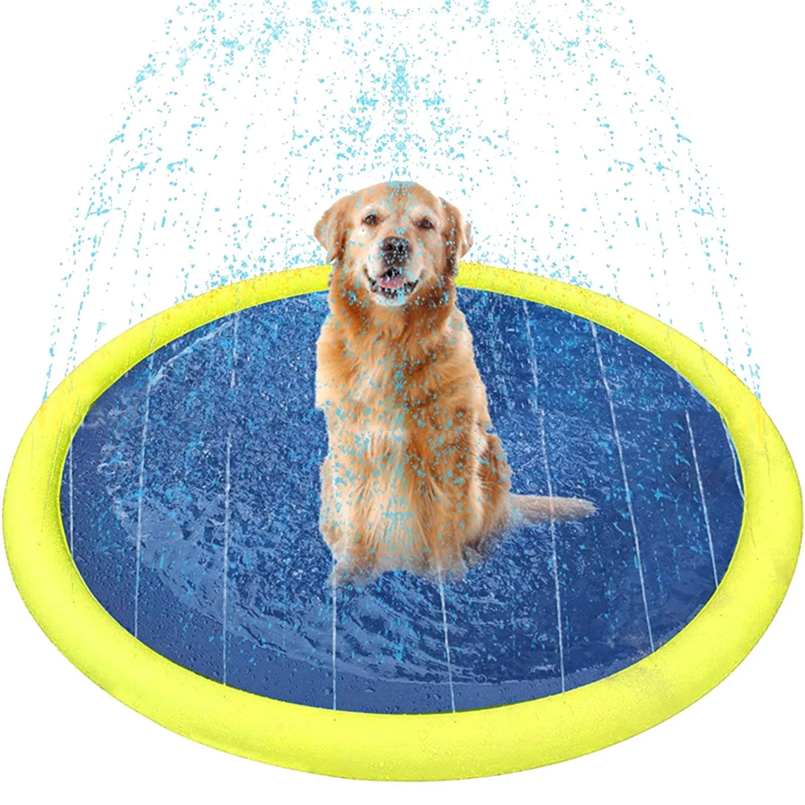 Spray Mat YHAIOGS 150CMPVC Non Mat Splashing Sprinkler Mat exterior Pet Dog Bath Slip Swimming