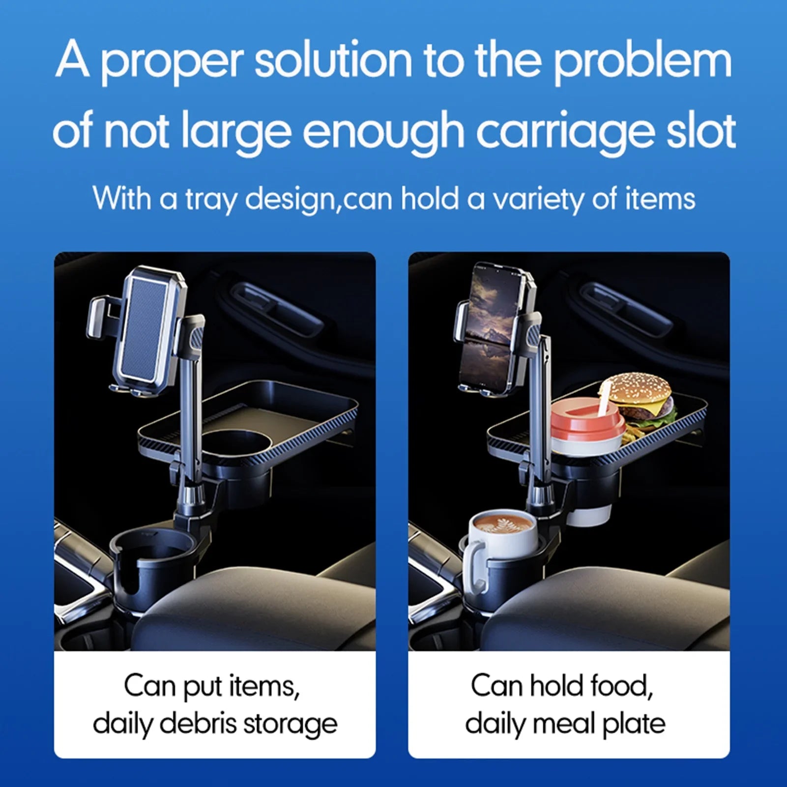 S, Expander Back Phone Tray, Adjustable Convenient Cup dimension Seat Organizer, Holder, for Mobile Base, Front Holder, Multifunctional Travel 360° Auto Car Car Rotation OWSOO with