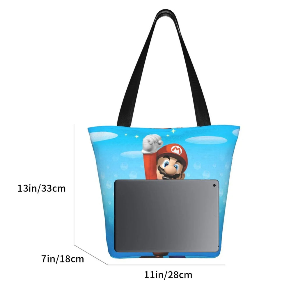 Tote Beach School Funny Large Travel Work Super Shopping Bag Capacity Handbag For Business Women's Shoulder Mario