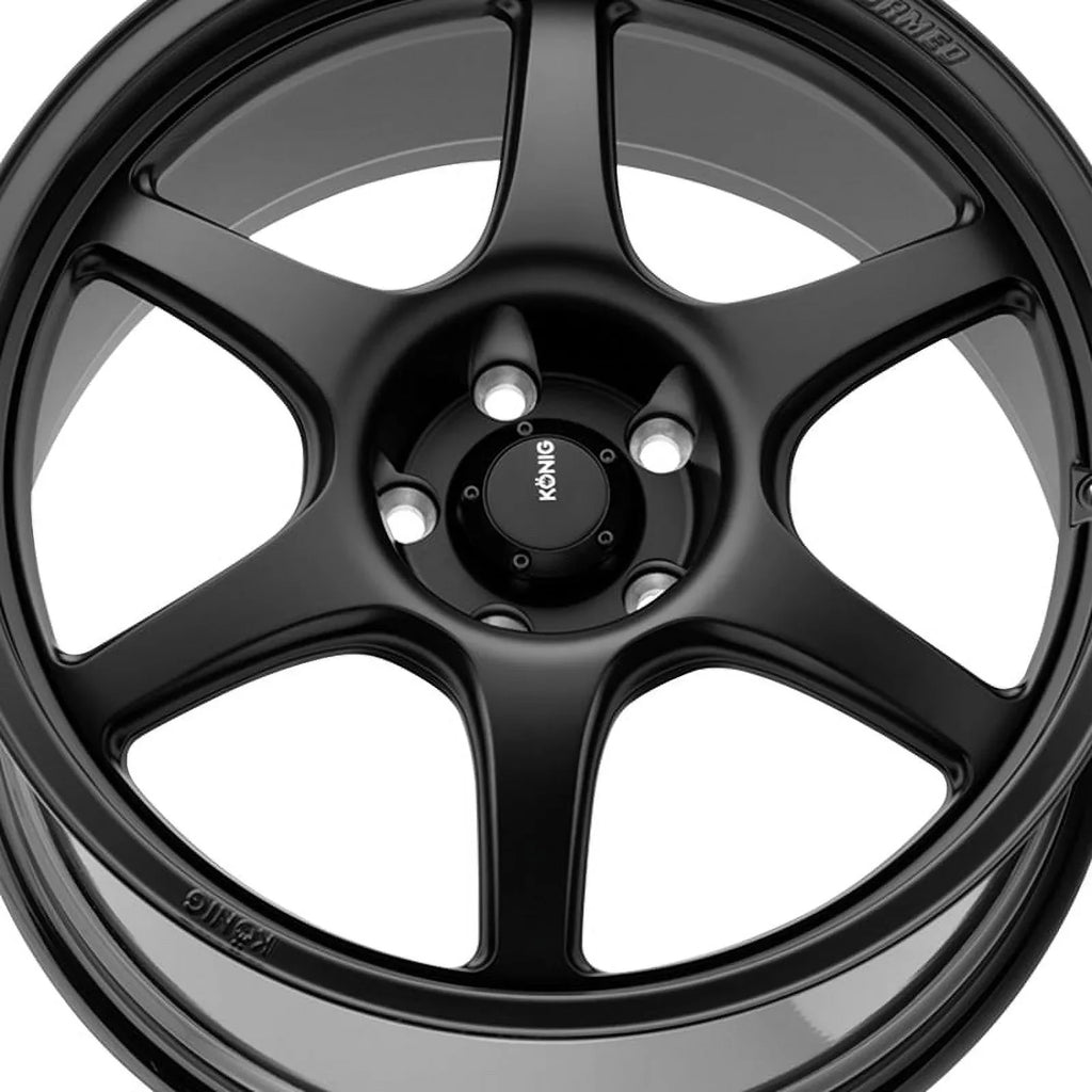 (38mm) Konig Matte 106B 5x114.3 17x8 Wheel Black Hexaform