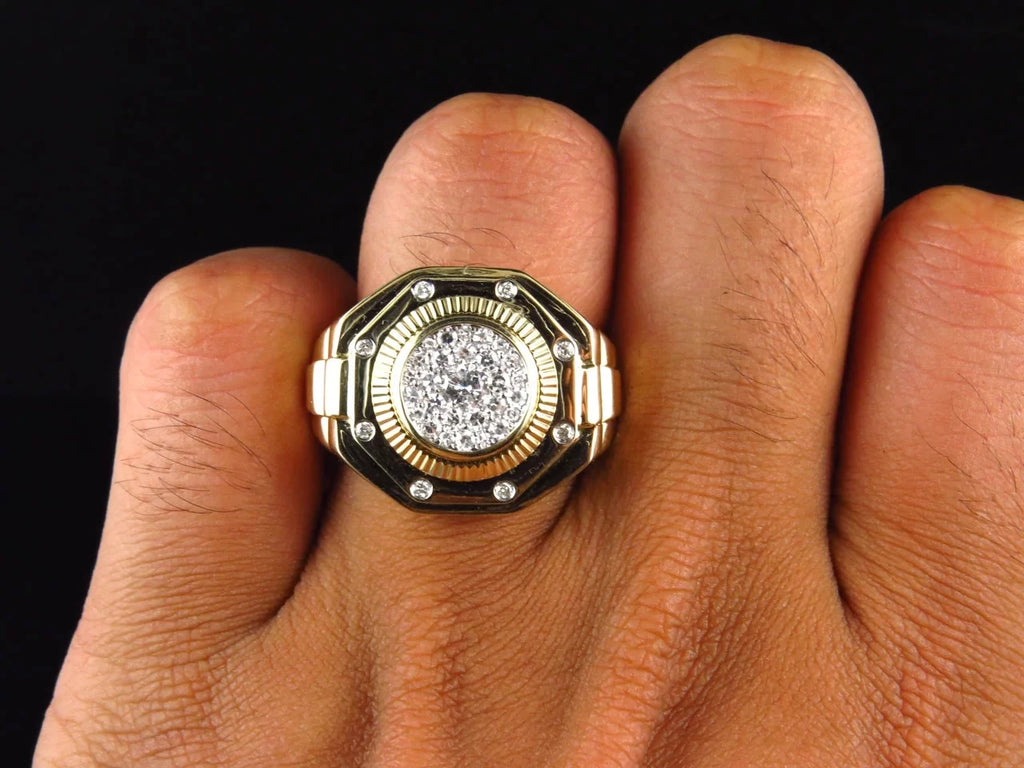 Set Ct) Ring Stunning (1.0 Cluster Diamond Octagon