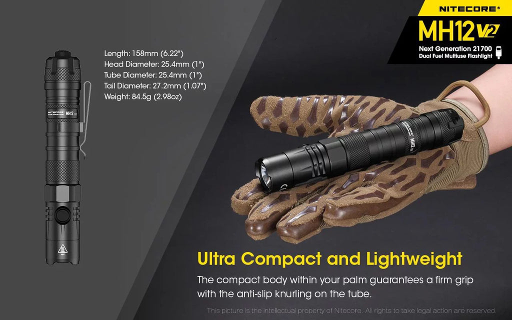 21700 + Combo: Nitecore Battery (Included) XP-L2 LED 5000mAh MH12 Battery NL2150HPi Lumens V6 CREE -21700 -1200 V2 Flashlight