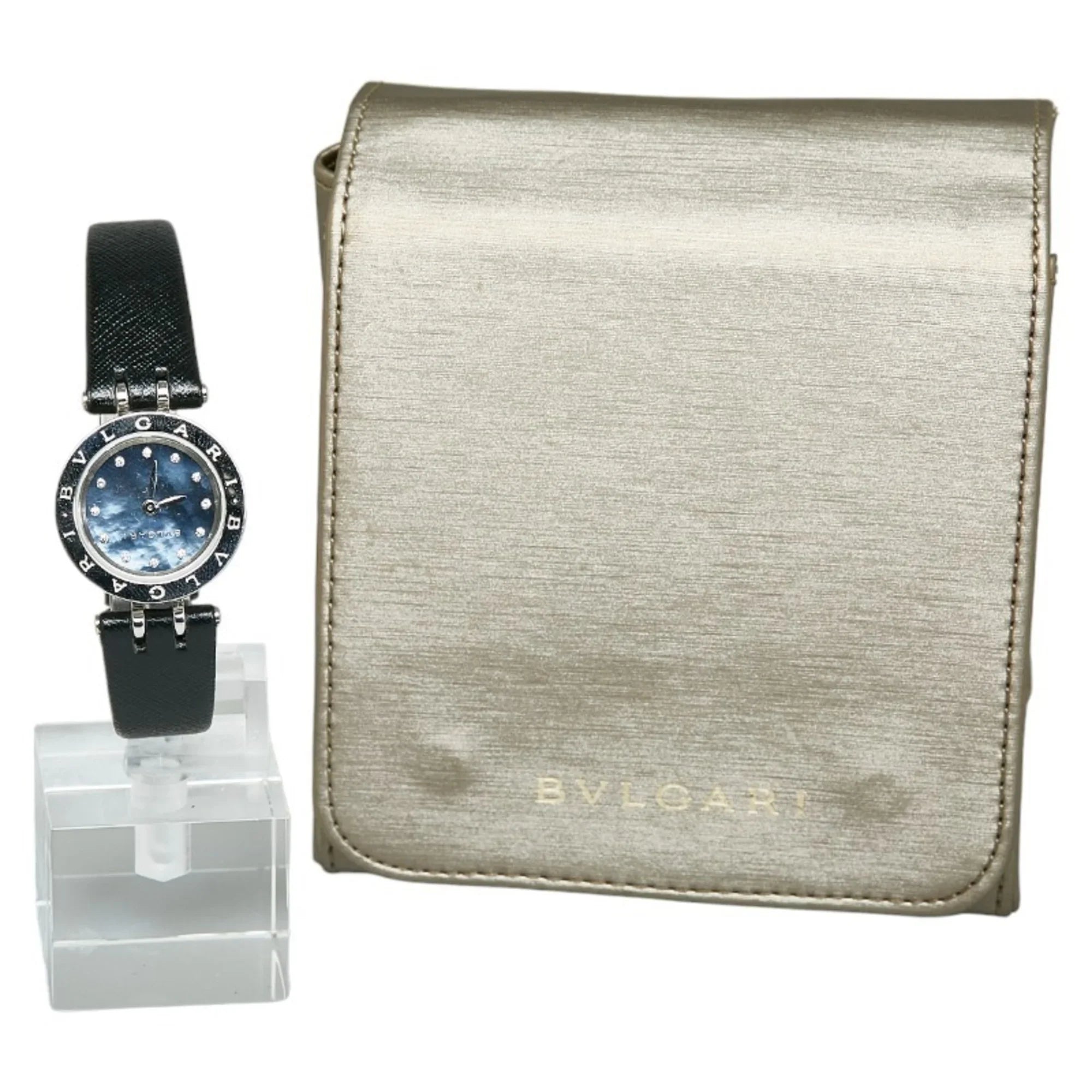 Pre-Owned Quartz BVLGARI Stainless B Ladies Watch Zero Dial BZ23S One Navy (Good) Bvlgari Diamond Shell Steel