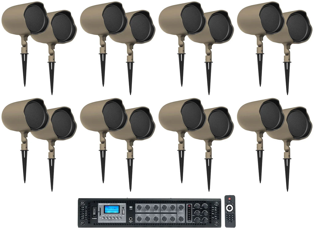 Speakers+Amp Commercial Landscape 70v (16) 6.5" Stake/Wall GSF6-TN JBL Ground