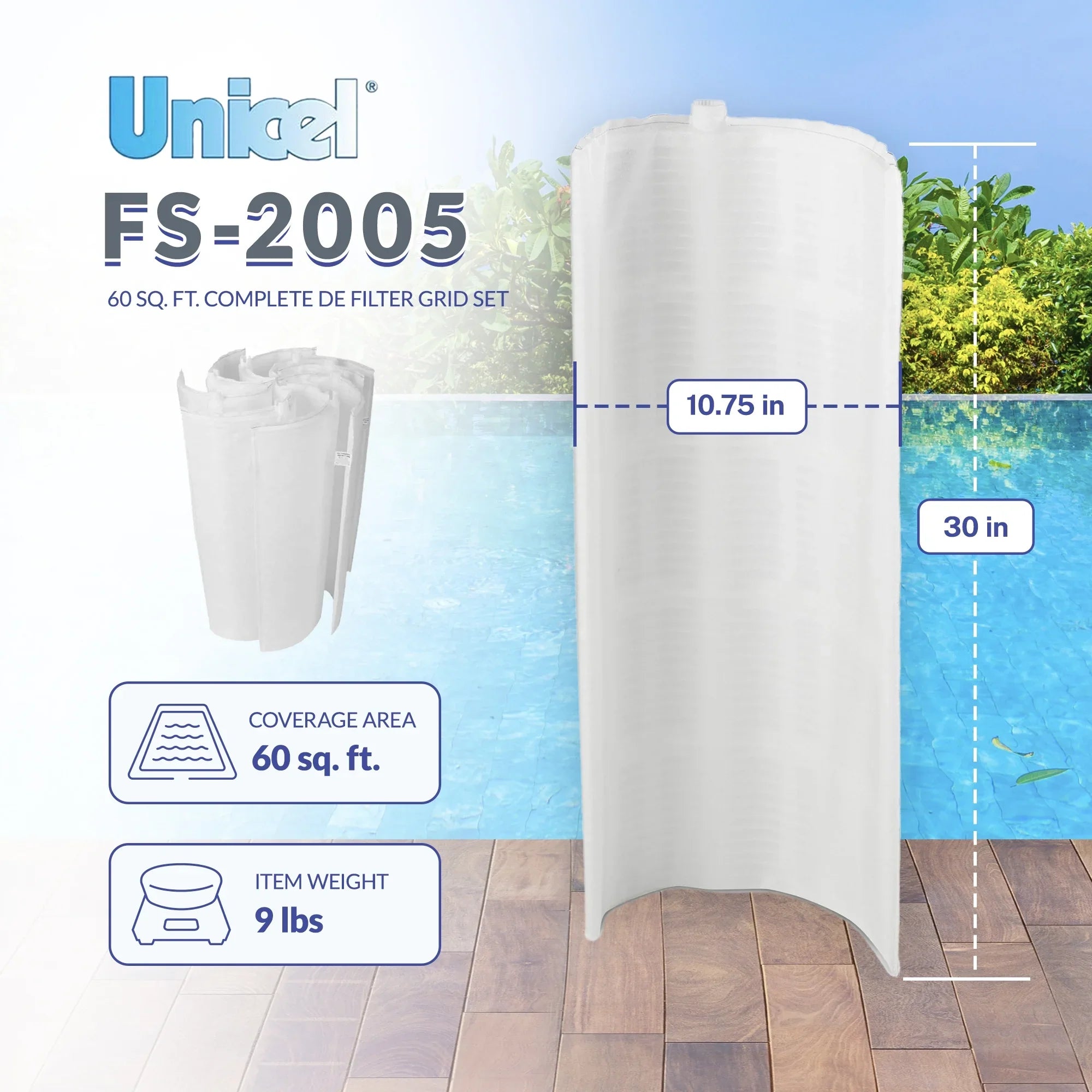 FS-2005 DE Filter Ft. (7 Unicel Full Set Grid Sq. 60 DE 1 complete Partial)