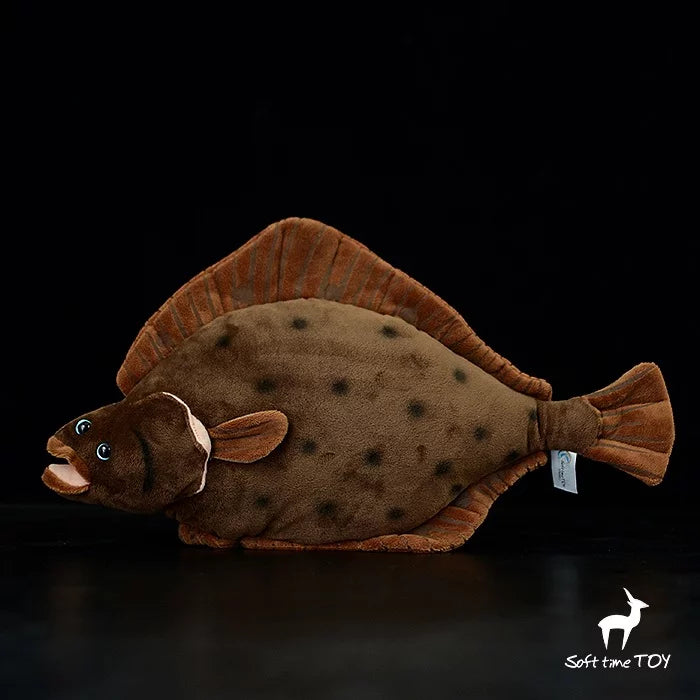 Gift Flounder Doll Kids Sea Animal Toy 40cm Brown Fish Soft Stuffed Ocean Plush