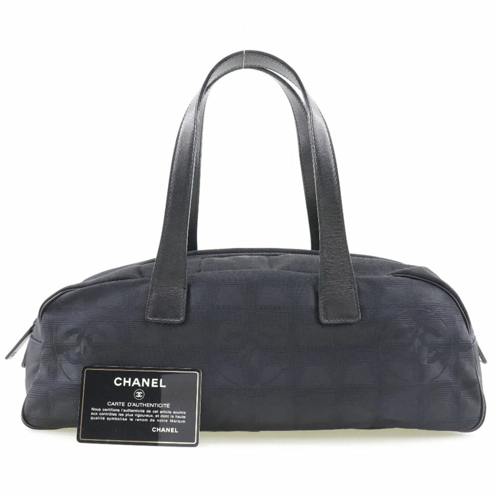 Boston Black Used Handbag Nylon A15828 Canvas Travel New Ladies Authenticated Line Mini