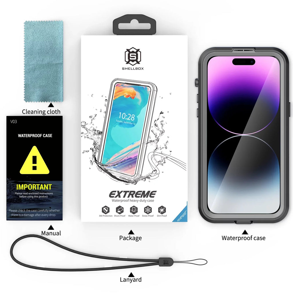 for with Dropproof][Dustproof][Compatible Underwater][14FT Waterproof, Pro Pro Black Case - MagSafe] Screen iPhone for 6H [Real 14 14 Built-in Protector iPhone 6.1" 360][IP68 Military