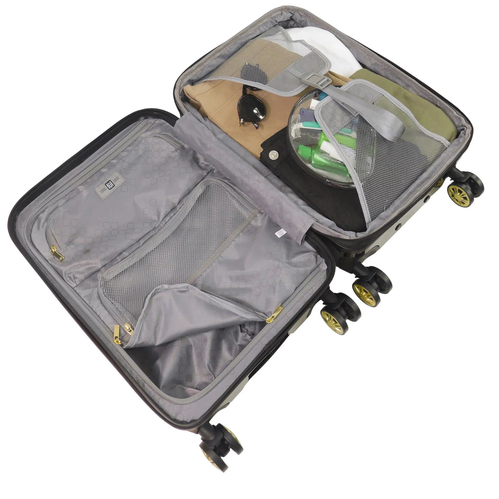 Piece Grove Wheels, and Inch, 22, Hardshell 31 Black Rolling 27, Spinner Suitcase 3 Set with Luggage,