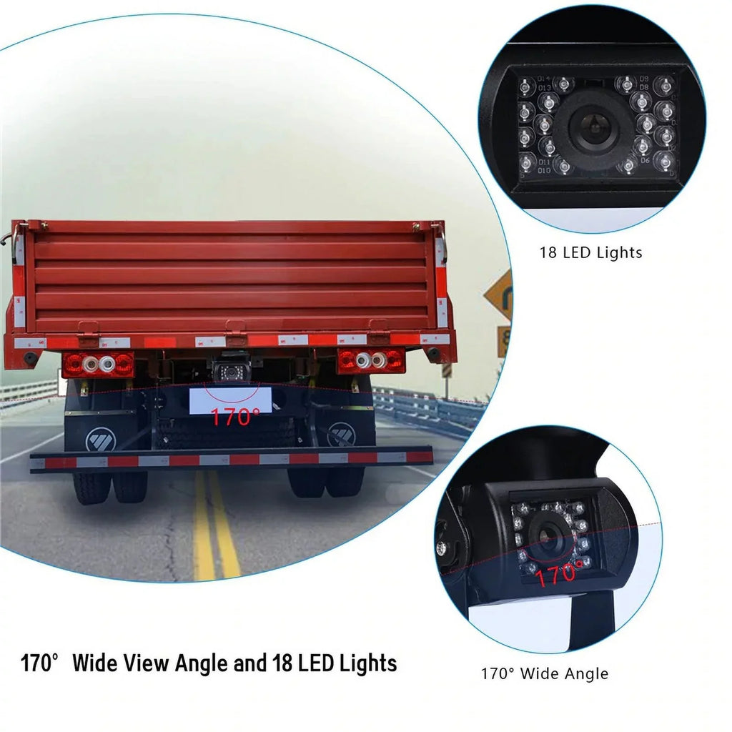 feet with Night RV Vision+32 Van cable IR 12V/24V Bus TFT parking camera Car Car for LCD Truck LED system 18 7inch Monitor reverse