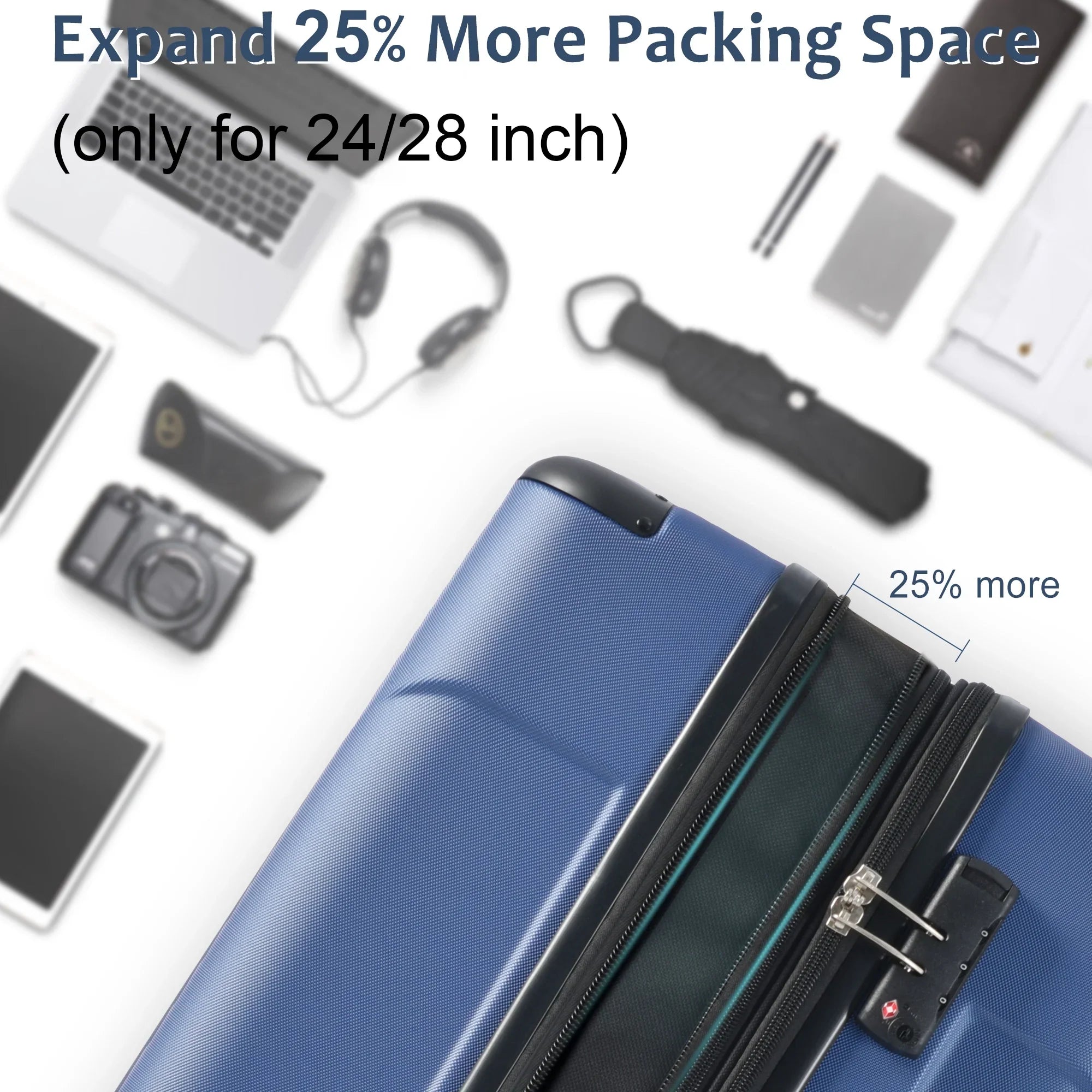 20" Luggage Upright Lock 360°Spinner Double Luggage Spinner Hardside Hardshell Suitcase, Expandable Lightweight, with Suitcase TSA Hardshell