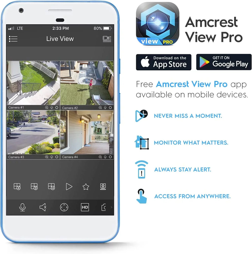 4K 4MP) 8MP Security exterior Camera, x AI POE (2 x Dual-Lens IP Amcrest Turret (2 2K) @25fps,