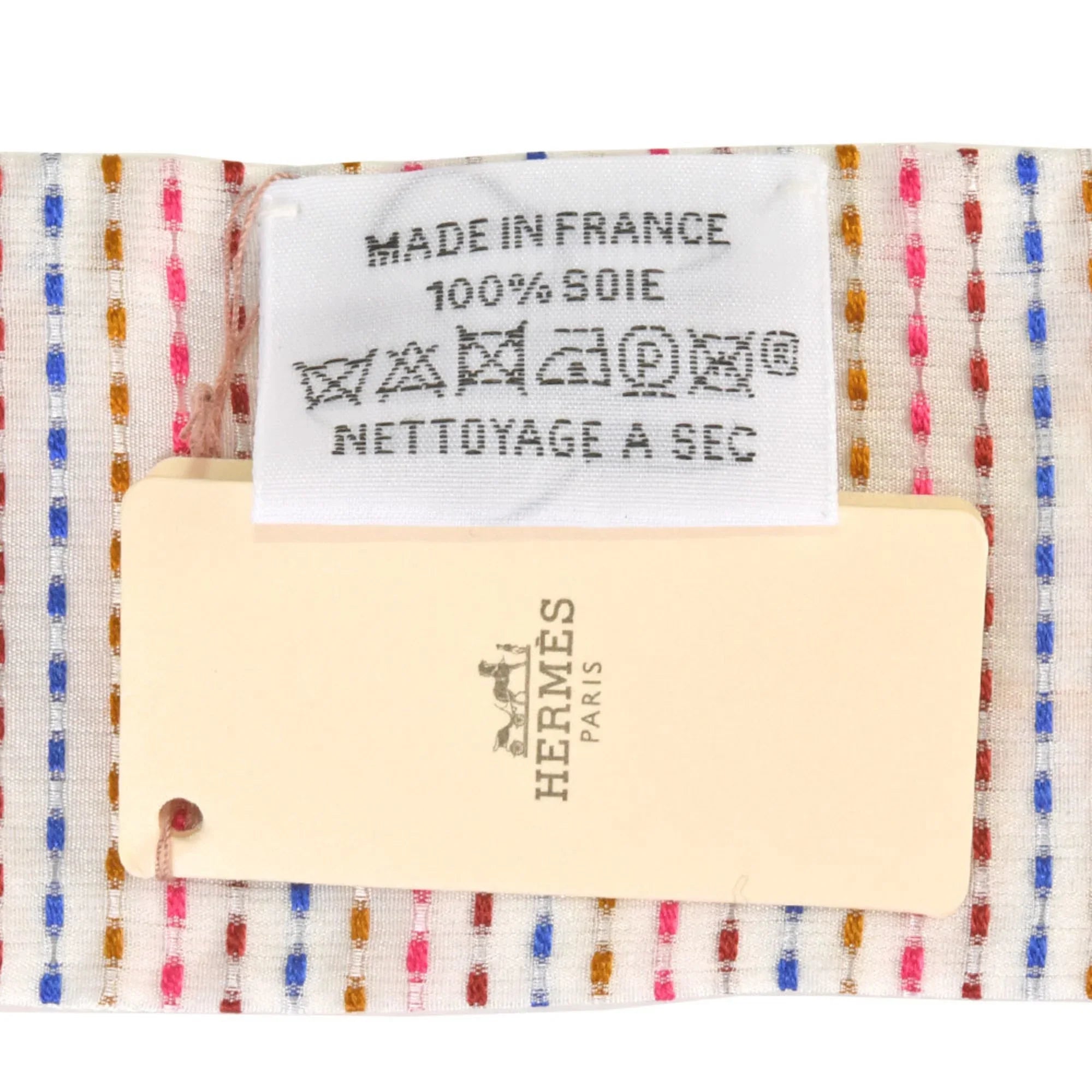 100% (Like NEON New) Silk CHEVALOSCOPE Scarf Pointier 853954S White Muffler Pre-Owned HERMES Twilly