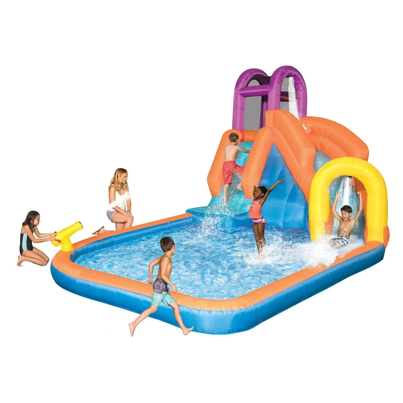 Twist Tornado liquid exterior with Mega Slide Inflatable Time Kids Park Magic