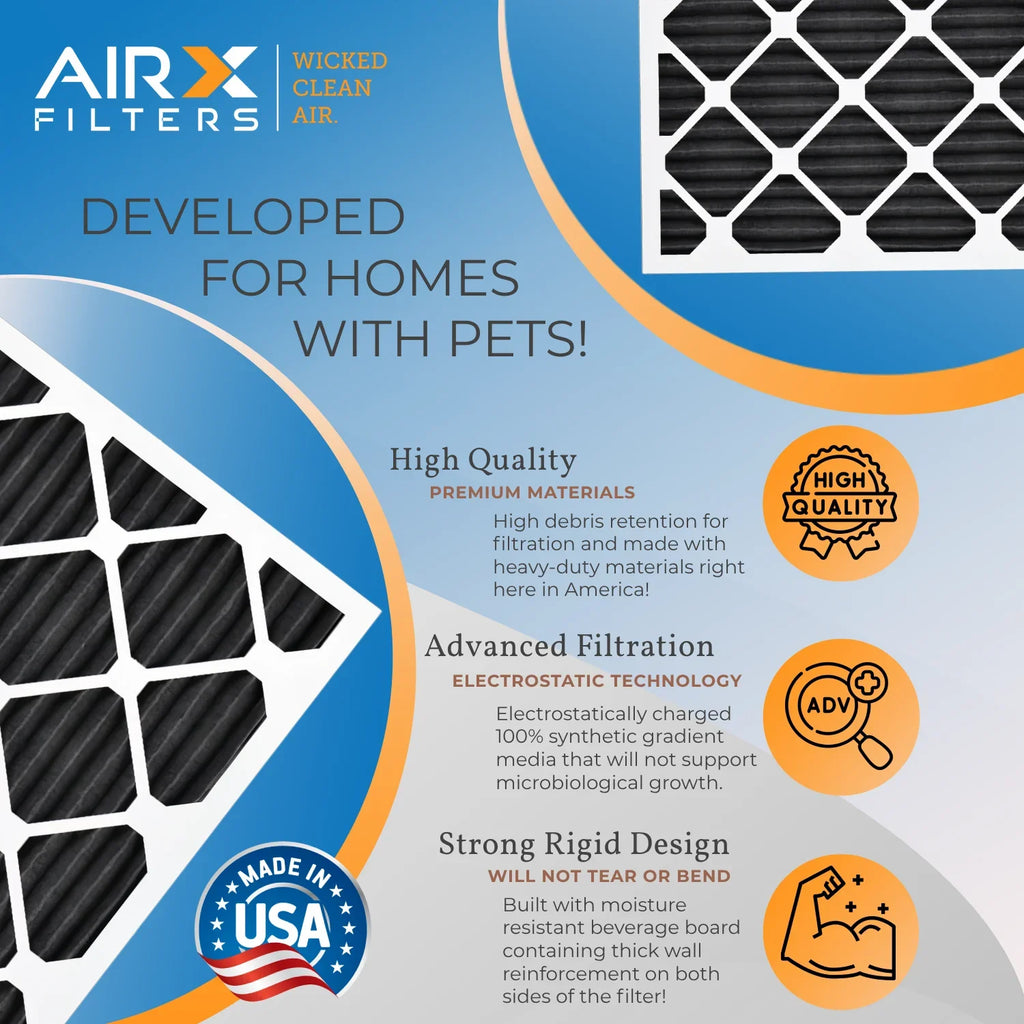 8 700 Filter 12x30x1 5 Odor Carbon & WICKED AIR. 6 12x30x1 Filter to AIRX FPR by Furnace USA Pack Comparable CLEAN Premium Air Made FILTERS Filters MPR HVAC AC MERV Eliminator